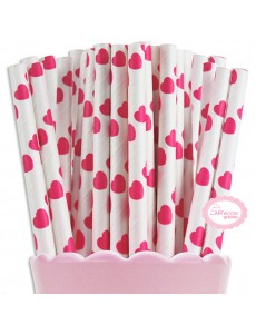 Palhinhas Corações Vermelho